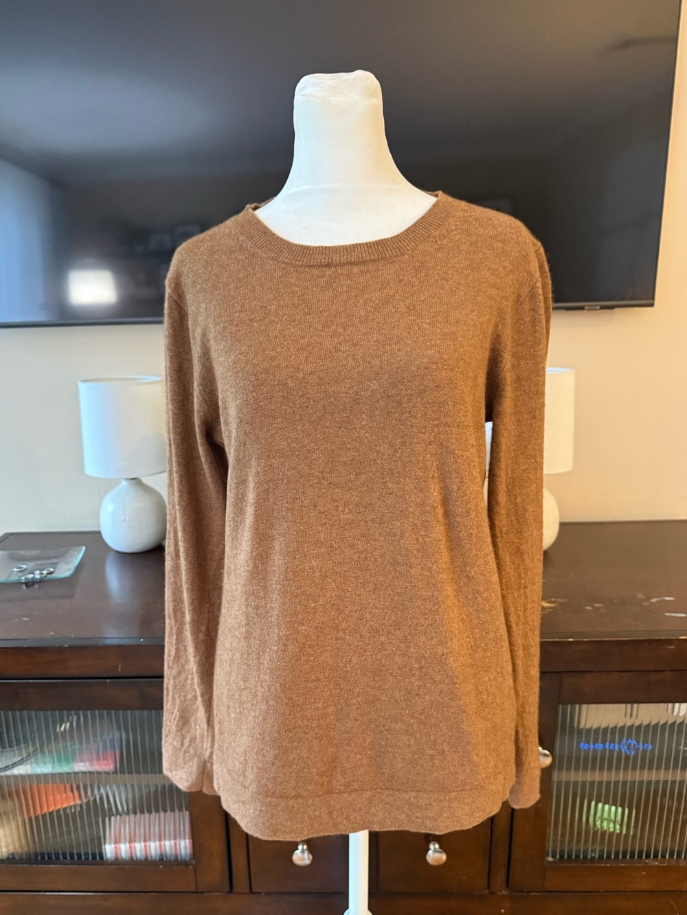 J. Crew Women's Crewneck Sweater in Caramel Brown